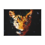 Tiger emerging stretched canvas print