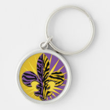 Tiger Fleur de lis Gifts Keychains