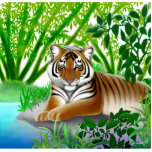 Tiger in Bamboo Jungle Pin photo sculptures