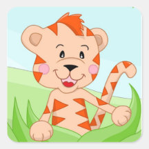 Tiger in grass sticker