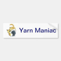 Tiger Kitten's One Eyed Yarn Attack Bumper Stickers