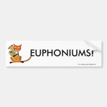 Tiger Playing the Euphonium Bumper Sticker