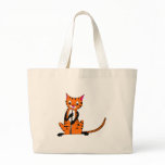 Tiger Playing the Oboe Canvas Bags