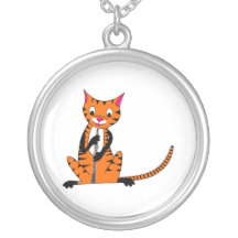 Tiger Playing the Oboe Custom Jewelry