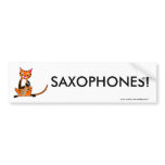 Tiger Playing the Saxophone bumper stickers