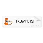 Tiger Playing the Trumpet bumper stickers