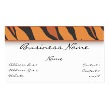 Tiger Print Business Card
