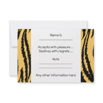 Tiger Print Pattern. Orange and Black. Invitation