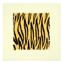 Tiger Print Pattern. Orange and Black. Custom Invite
