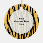 Tiger Print Pattern. Orange and Black. Christmas Ornament