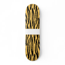 Tiger Print Pattern. Orange and Black. Custom Skate Board