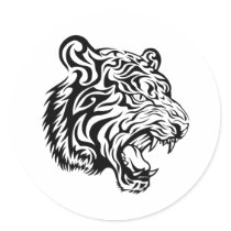 Tiger Round Sticker