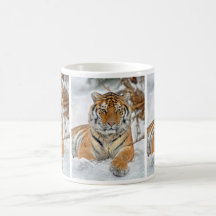 Tiger Snow Portrait Mug