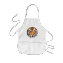 "Tiger Spot" on White, Watercolor Art Apron