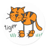 Tiger Stick Figure Stickers Sticker