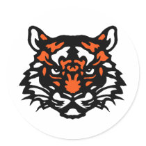 Tiger Round Sticker