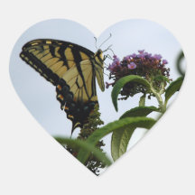 Tiger Swallowtail Butterfly Heart Stickers