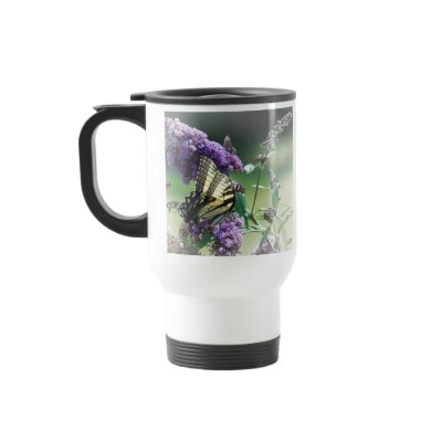 Tiger Swallowtail & Friend Coffee Mug by littlewingdesign