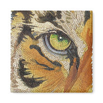 "Tiger Tiles" Tiger Face Mosaic Watercolor Fridge Magnets