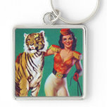 Tiger Trainer Pin-Up Girl keychains