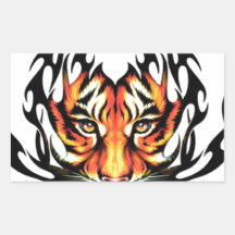 Tiger Tribal Rectangular Sticker