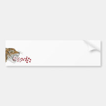 Tiger with Hearts Bumper Sticker