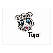 Tiger with Hearts Post Card