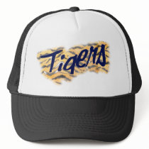 tigers head topper mesh hats