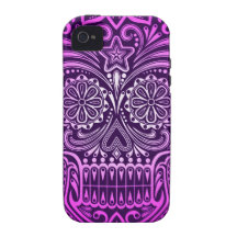 Tight Purple Sugar Skull iPhone 4/4S Case