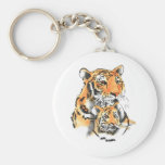 Tigress and cub key chain