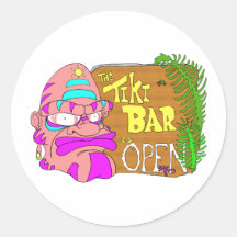 Tiki Bar is OPEN Stickers