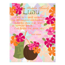 Tiki Blossoms Personalized Invites