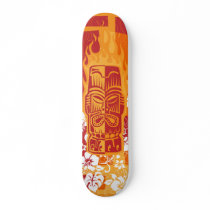 Tiki deck with flames skateboard decks