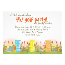 Tiki Golf Custom Invitations