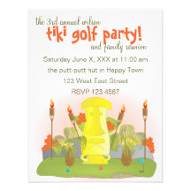 Tiki Golf Personalized Invite