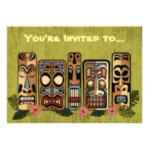 Tiki Party Invitations