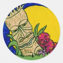 TikiCat Round Stickers