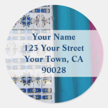 Tile Abstract Address labels Sticker