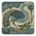 Tile design of heron and fish, by Walter Crane stickers