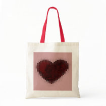 Tiled Mosaic Hearts (Deep Red) Tote Bags