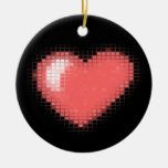 Tiled Mosaic Hearts (Pink) Christmas Ornament