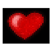 Tiled Mosaic Hearts Postcard