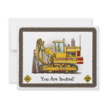 Tiling Machine Construction Kids Party Invitation