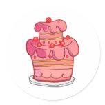 Tilted Pink Cake Sticker