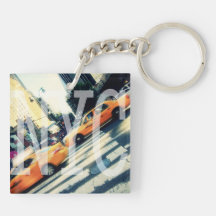 Tilted Taxis NYC Logo Acrylic Keychain