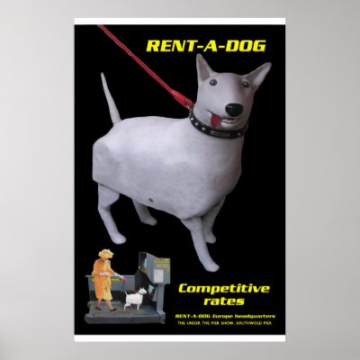 tim hunkin's rentadog poster by thinkins