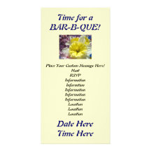 Time for a Bar-B-QUE! Invitations Spring Flowers Personalised Photo Card