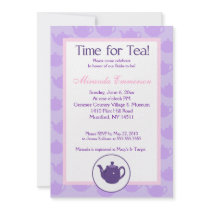 Time for Tea Teapot (Purple) Bridal Shower 5x7