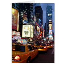 Time Square Taxis Greeting Card