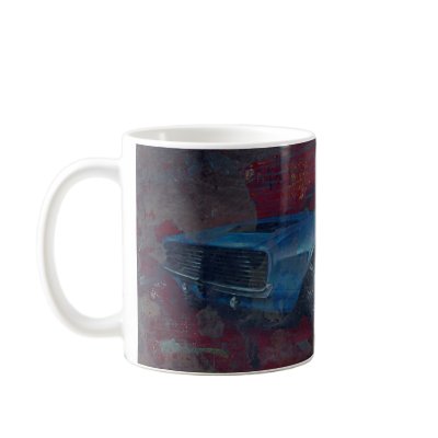 Time to Ride - Blue car graffiti Mugs by OutOfLimits